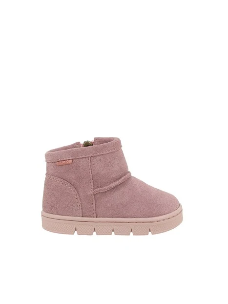 STIVALETTI BASSI IN CAMOSCIO CON ZIP LATERALE BAMBINA ROSA