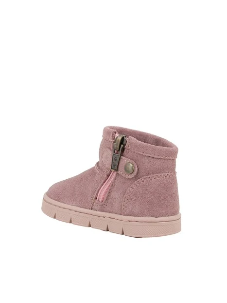 STIVALETTI BASSI IN CAMOSCIO CON ZIP LATERALE BAMBINA ROSA