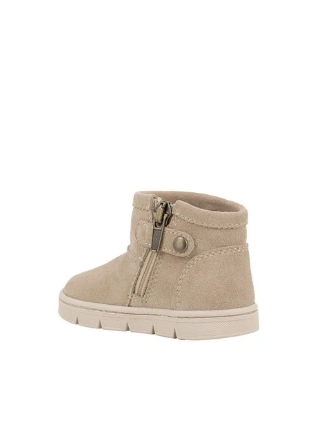 STIVALETTI BASSI IN CAMOSCIO CON ZIP LATERALE BAMBINA BEIGE