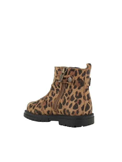 ANFIBI CHELSEA ANIMALIER CON STELLE BAMBINA MARRONE
