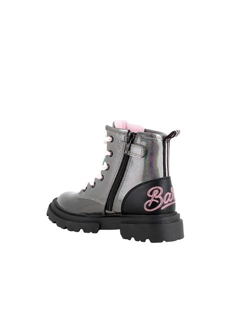 ANFIBI IRIDESCENTI CON LACCI ROSA BAMBINA ARGENTO