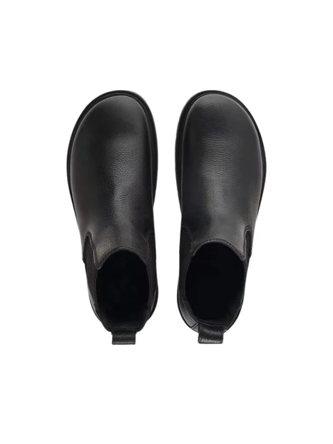 STIVALETTI CHELSEA IN PELLE GOFFRATA CON SUOLA CARRARMATO UNISEX NERO