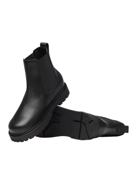 STIVALETTI CHELSEA IN PELLE GOFFRATA CON SUOLA CARRARMATO UNISEX NERO