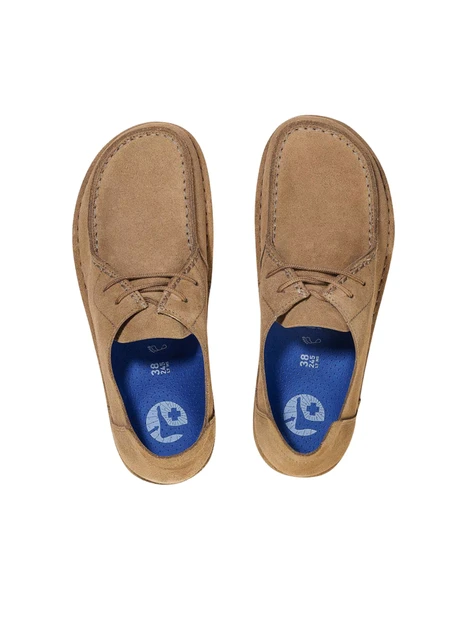 MOCASSINI IN CAMOSCIO CON CUCITURE A VISTA UNISEX TORTORA