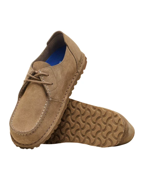 MOCASSINI IN CAMOSCIO CON CUCITURE A VISTA UNISEX TORTORA