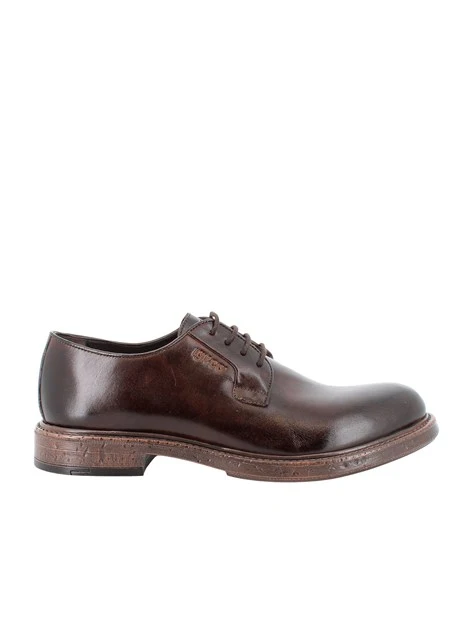 STRINGATE DERBY IN PELLE UOMO MARRONE