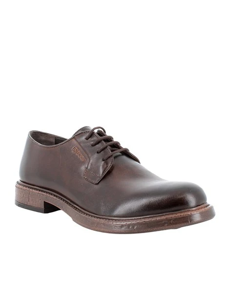 STRINGATE DERBY IN PELLE UOMO MARRONE