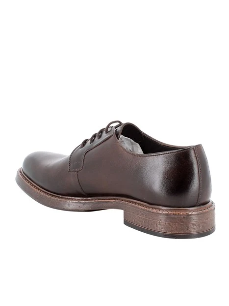 STRINGATE DERBY IN PELLE UOMO MARRONE