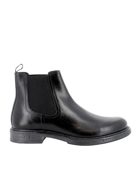 STIVALETTI TACCO BASSO CHELSEA IN PELLE UOMO NERO