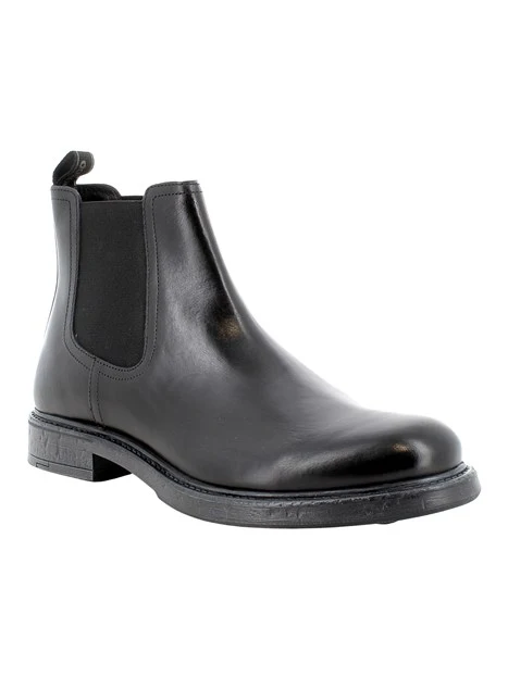 STIVALETTI TACCO BASSO CHELSEA IN PELLE UOMO NERO