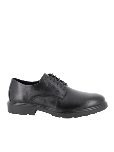 SCARPE DERBY IN PELLE CON LACCI UOMO NERO