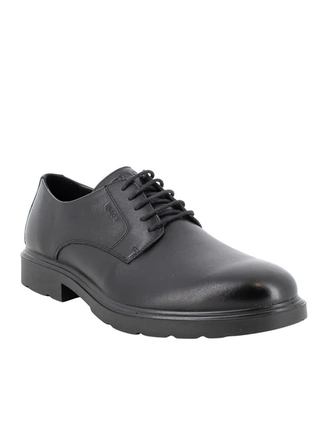SCARPE DERBY IN PELLE CON LACCI UOMO NERO