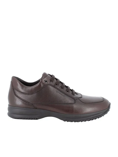 SNEAKERS BASSE IN PELLE CON LACCI UOMO MARRONE