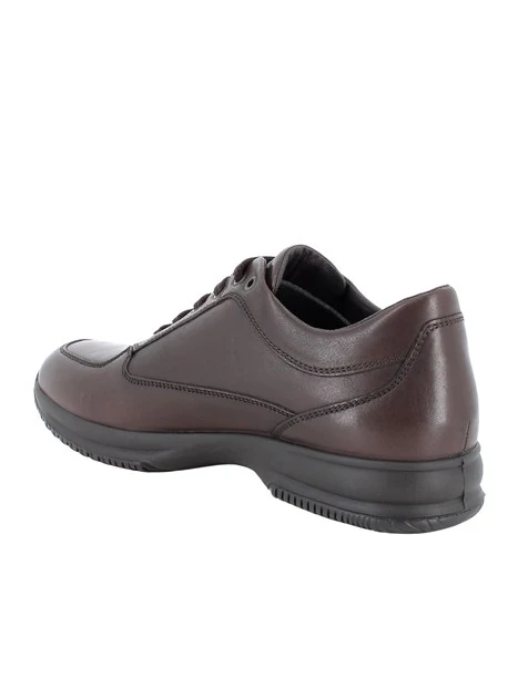 SNEAKERS BASSE IN PELLE CON LACCI UOMO MARRONE