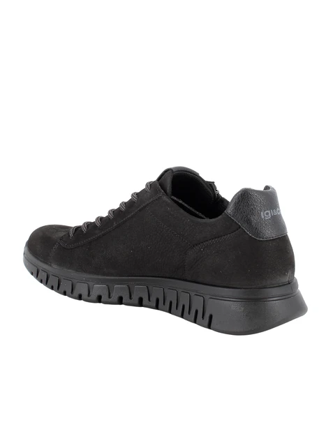 SNEAKERS BASSE IN NABUK CON ZIP UOMO NERO