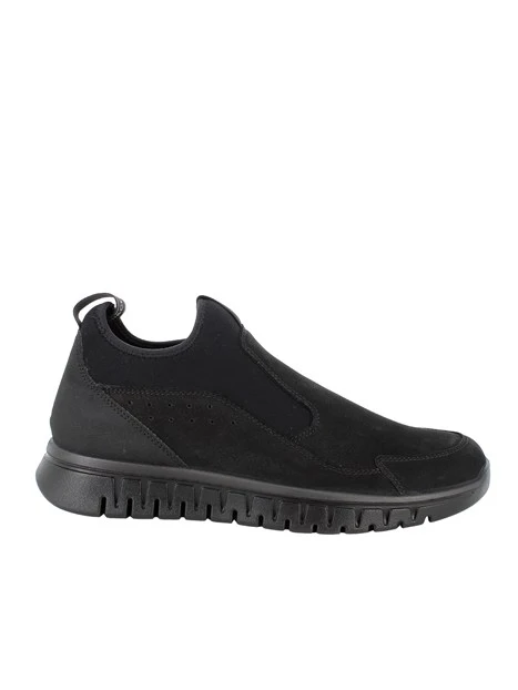 SNEAKERS SLIP ON IN NABUK UOMO NERO
