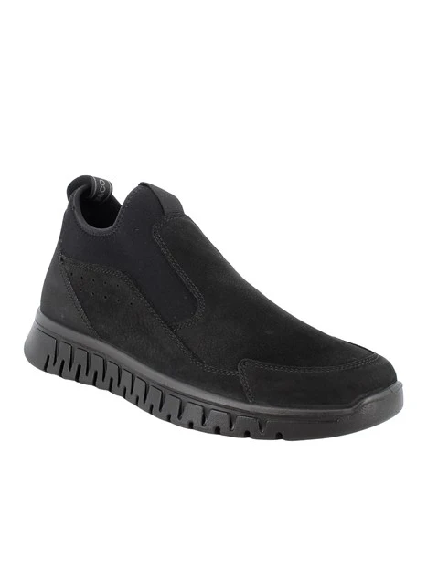 SNEAKERS SLIP ON IN NABUK UOMO NERO