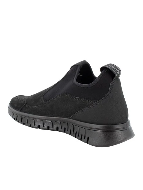 SNEAKERS SLIP ON IN NABUK UOMO NERO