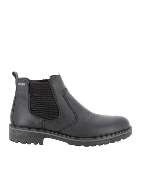 STIVALETTI TACCO BASSO IN NABUK GORETEX CON INSERTI ELASTICI UOMO NERO