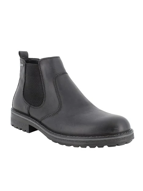 STIVALETTI TACCO BASSO IN NABUK GORETEX CON INSERTI ELASTICI UOMO NERO