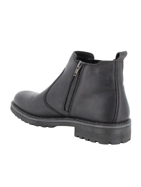 STIVALETTI TACCO BASSO IN NABUK GORETEX CON INSERTI ELASTICI UOMO NERO