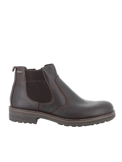STIVALETTI TACCO BASSO IN NABUK GORETEX CON INSERTI ELASTICI UOMO MARRONE