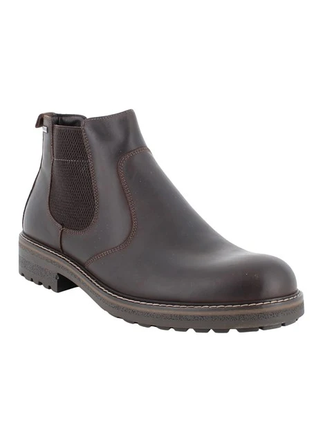 STIVALETTI TACCO BASSO IN NABUK GORETEX CON INSERTI ELASTICI UOMO MARRONE