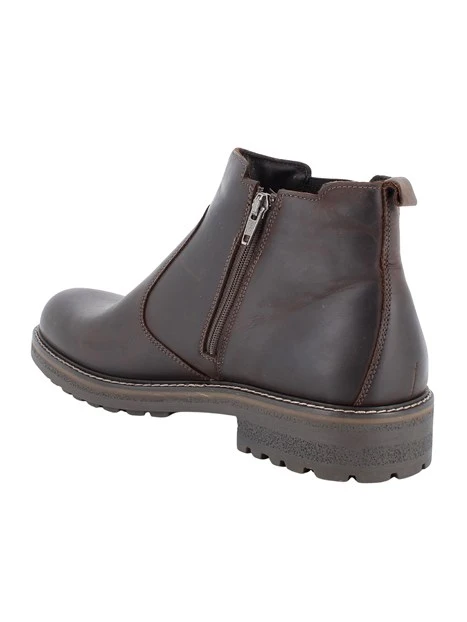 STIVALETTI TACCO BASSO IN NABUK GORETEX CON INSERTI ELASTICI UOMO MARRONE