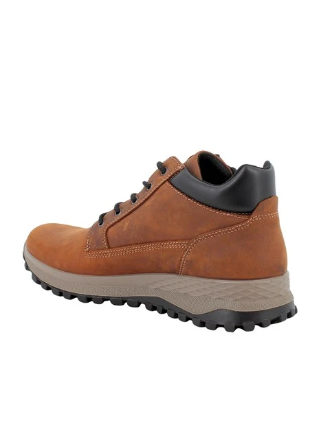 SNEAKERS ALTE IN NABUK CON ZIP E LACCI UOMO MARRONE