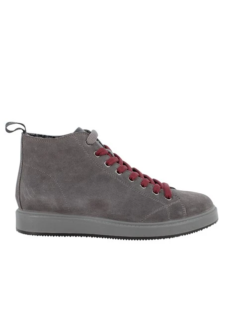 SNEAKERS ALTE IN PELLE SCAMOSCIATA UOMO ANTRACITE