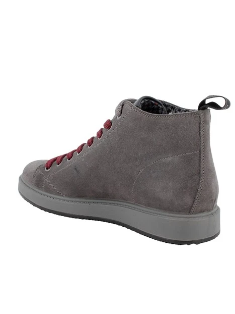 SNEAKERS ALTE IN PELLE SCAMOSCIATA UOMO ANTRACITE