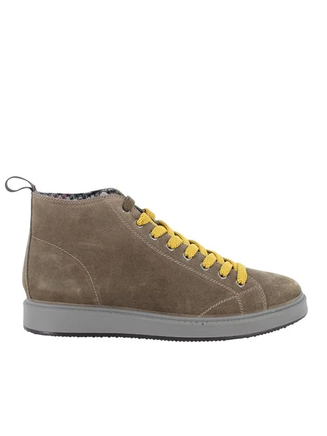 SNEAKERS ALTE IN PELLE SCAMOSCIATA UOMO VERDE