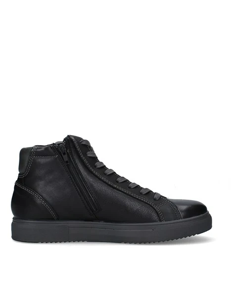 SNEAKERS ALTE IN PELLE UOMO NERO