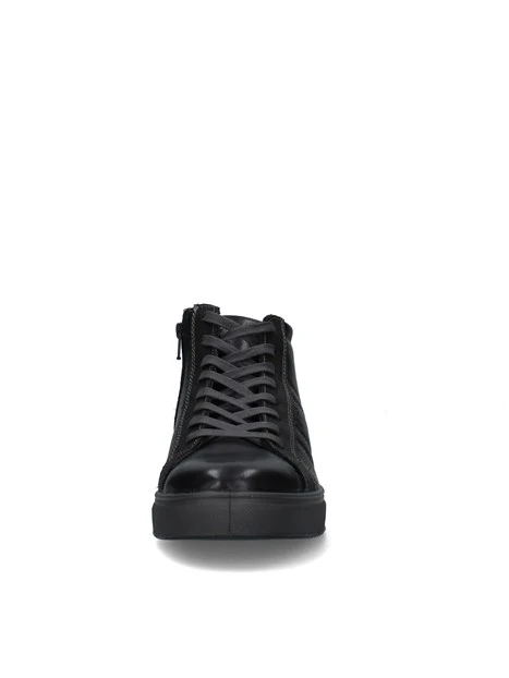 SNEAKERS ALTE IN PELLE UOMO NERO