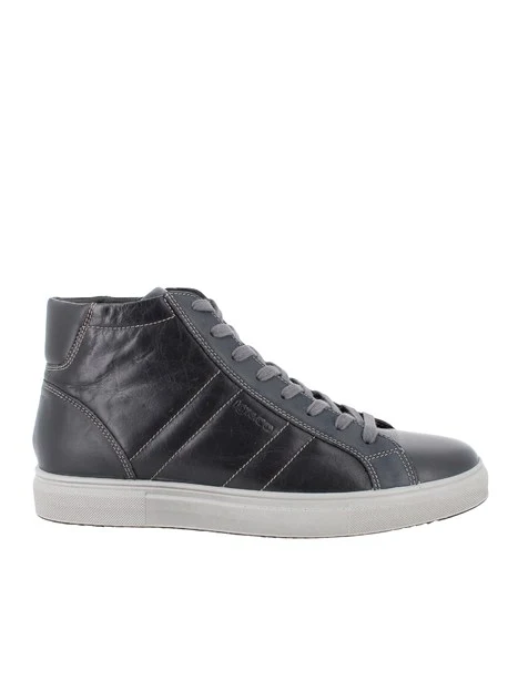 SNEAKERS ALTE IN PELLE UOMO BLU