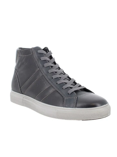 SNEAKERS ALTE IN PELLE UOMO BLU