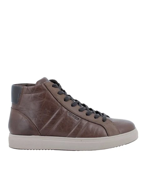SNEAKERS ALTE IN PELLE UOMO MARRONE