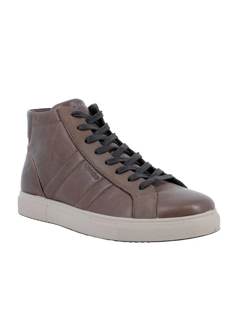 SNEAKERS ALTE IN PELLE UOMO MARRONE