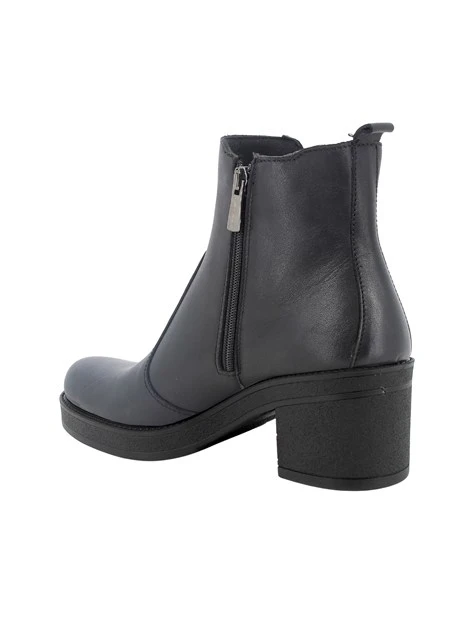 STIVALETTI CHELSEA IN PELLE CON TACCO DONNA NERO