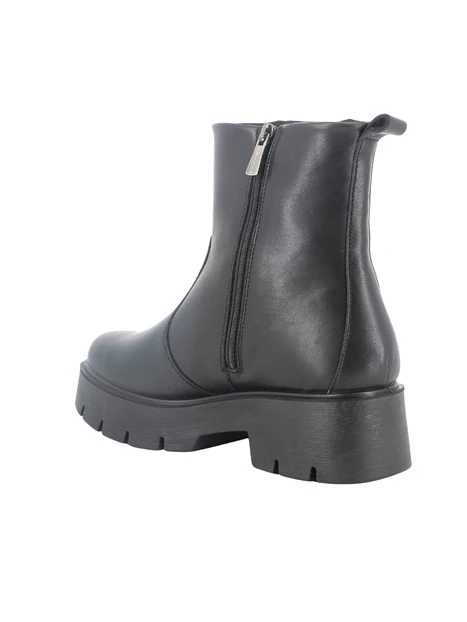 STIVALETTI TACCO ALTO IN PELLE ECON ZIP LATERALE DONNA NERO