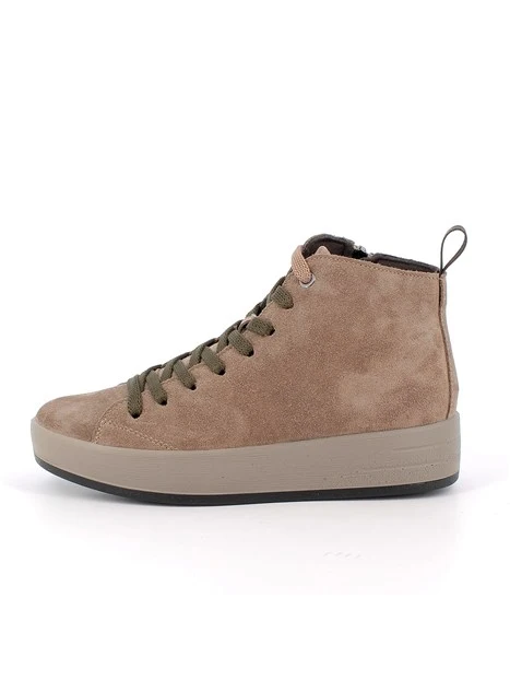 SNEAKERS ALTE IN CAMOSCIO CON LACCI DONNA BEIGE