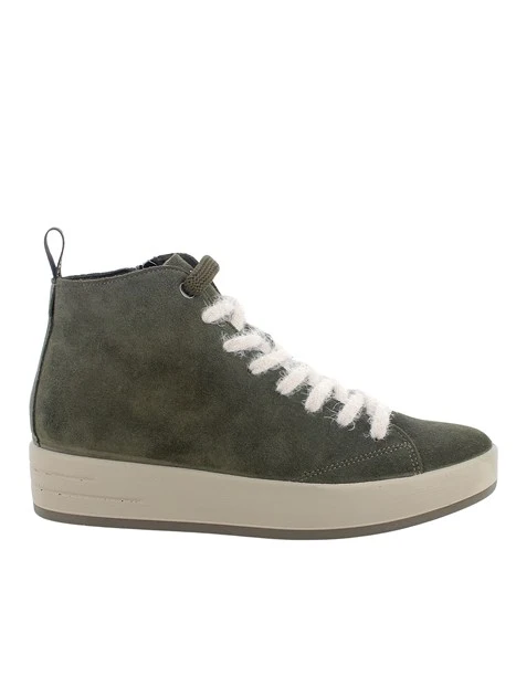 SNEAKERS ALTE IN CAMOSCIO CON LACCI DONNA VERDE