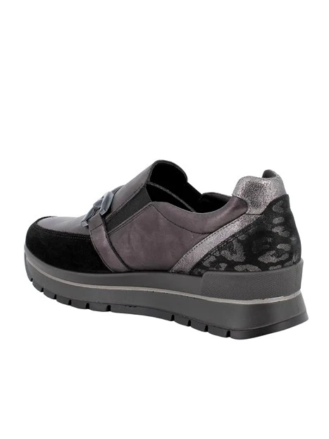 SNEAKERS SLIP ON CON CATENA E ZEPPA DONNA GRIGIO