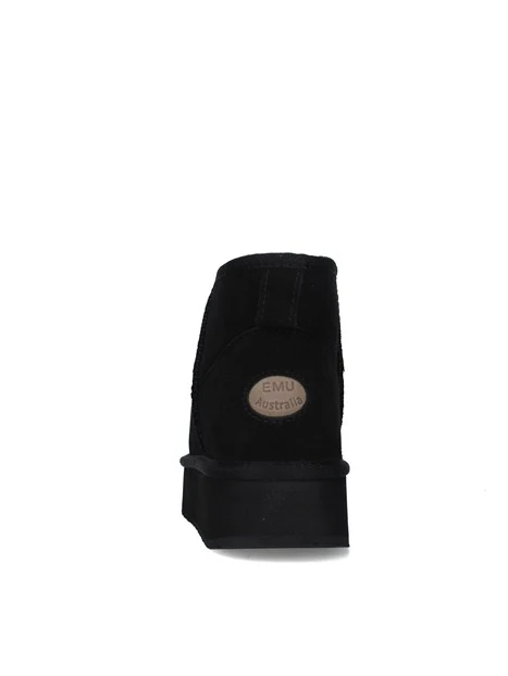 STIVALETTI TACCO BASSO IMBOTTITI IN CAMOSCIO DONNA NERO
