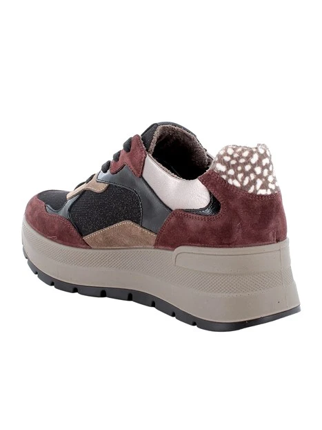 SNEAKERS BASSE MULTICOLOR CON INSERTI IN CAMESOCIO DONNA BORDEAUX