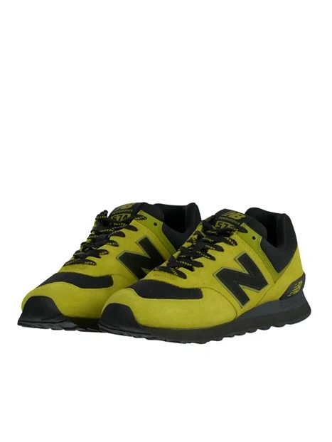 SNEAKERS BASSE IN CAMOSCIO CON DETTAGLI A CONTRASTO UOMO VERDE