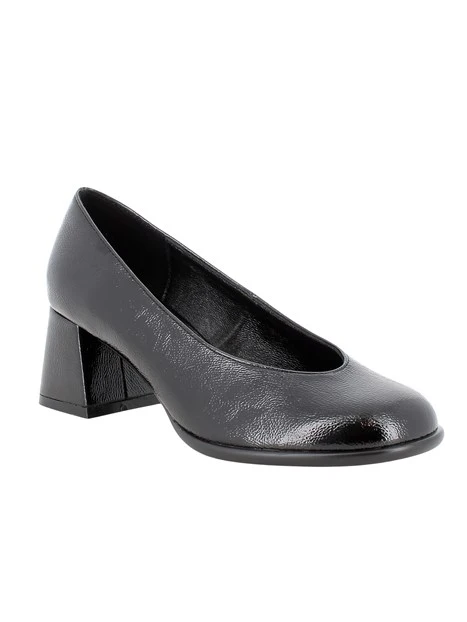 DÉCOLLETÉ IN PELLE VERNICIATA DONNA NERO