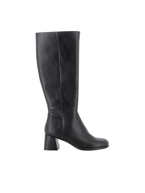 STIVALI TACCO ALTO EFFETTO PELLE DONNA NERO