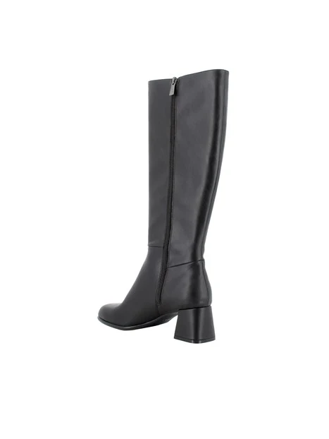 STIVALI TACCO ALTO EFFETTO PELLE DONNA NERO