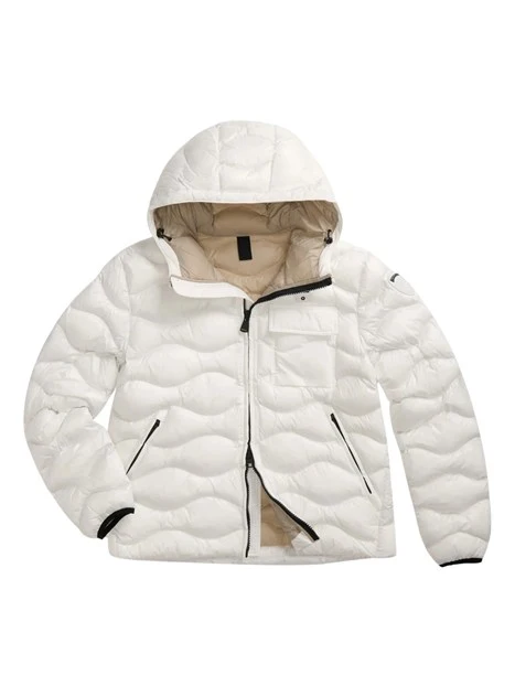 GIACCA IMPERMEABILE IMBOTTITA CON CAPPUCCIO UOMO BIANCO